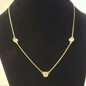Banana Republic 3-Station Rivoli Crystals Necklace